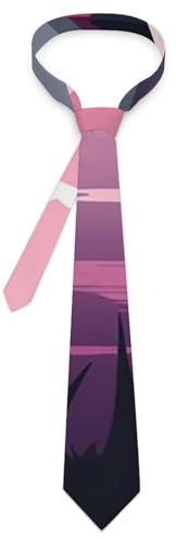 SmtSec Trees by The Lake Klassische Krawatten Formal Verstellbare Herren Seidenkrawatte Für Firmenhochzeit Party Seidenkrawatte, Weiß, One Size, Weiß, Einheitsgröße