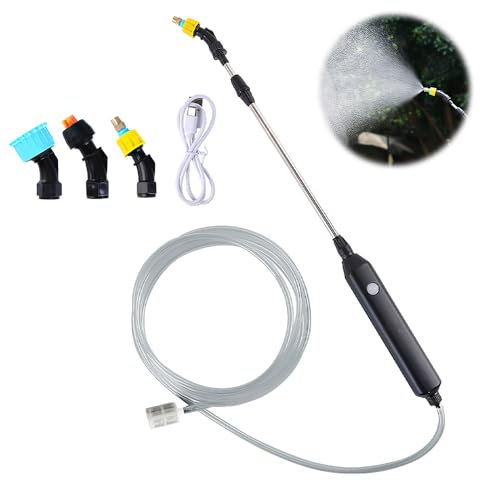 Dhqkqg Spruzzatore Elettrico, Nebulizzatore Piante, Spruzzatore elettrico per piante, Irroratore A Batteria, con 3 Beccuccio Regolabile e 5M Tubo, Nebulizzatore A Batteria USB per Casa