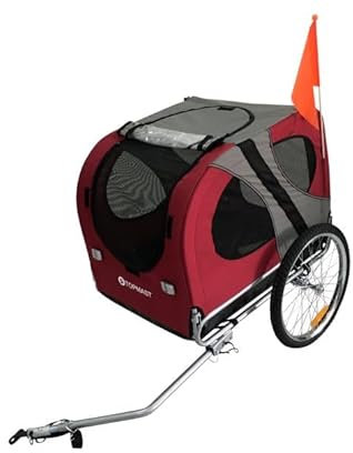 Hundefahrradanhänger Starline Original M - Rot - Faltbar - Hundeanhänger - Fahrradanhänger für Hunde bis 30 kg