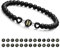 Armband Damen mit Buchstaben und Herz - Partnerarmbänder Freundschaftsarmband mit 6mm Naturstein Perlen Personalisierte Geschenke Armband Paare Mädchen bff Schwesterherz Mutter und Tochter (Schwarz-H)