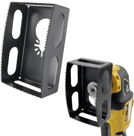 Upgrade 1 Pcs Square Slot Cutter Compatible for Dewalt 20V & Milwukee M18 Oscillating Multi-Tool to Cut-in Single Gang Wall Boxes,Outlet Cutter for Drywall,Efficient Carving Tool,Square-Shaped,Black