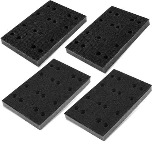 4 almohadillas de lijado de espuma negra suave para discos de lijado, almohadilla de interfaz de lijadora duradera con diseño de gancho y bucle, compatible con lijadora orbital Festool RTS 400 RS 400