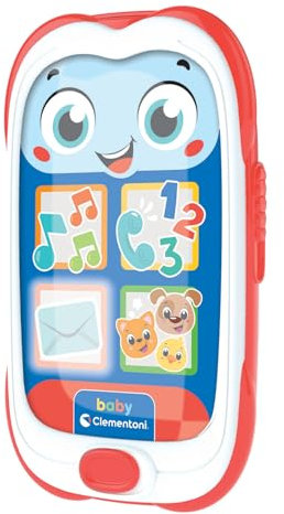 Clementoni Baby Baby Smartphone, Telefono Bambini 6-36 Mesi, Centro attività con 4 Tasti per Imparare Parole, Animali e Numeri con Canzoni e Filastrocche, Lingua Italiana, 17930