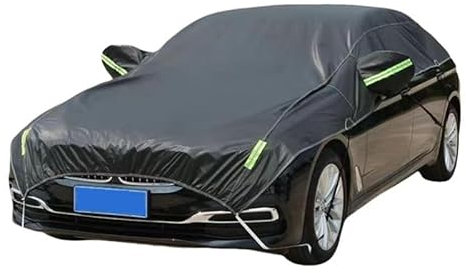 Auto Halbgarage für Opel Zafira 2005-2010, Autoabdeckung All Weather Light Halbgarage Outdoor Wasserdicht Sonnenfest Halbgarage Scheibenabdeckung Zubehör,Black
