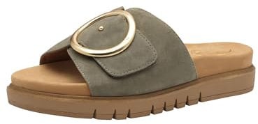 Tamaris Comfort Damen Pantoletten aus Leder Elegant, Grün (Sage), 39 EU