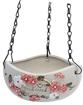 ORFOFE 1stück Hängender Blumentopf Aus Keramik Wandmontierte Blumenvase Im Retro-Stil Für Innenräume Für Garten Und Wohnaccessoires Robuste Und Langlebige Pflanzenhalterung