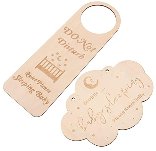 TOYANDONA 4 Stück -Schlaf-Zeichen Kleiderständer für Babys Kinderzimmer Schlafschild Schlaf Schild Schlaf Warnschild Hängendes -Schlafschild Hängeschild „ schläft“.