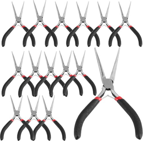 JOIKIT 15 Stück 15 Zoll lange Spitzzangen, Mini-Präzisions-Spitzzangen-Set, Reparaturwerkzeug für Drahtwickeln, Heimwerken, elektronische Reparatur