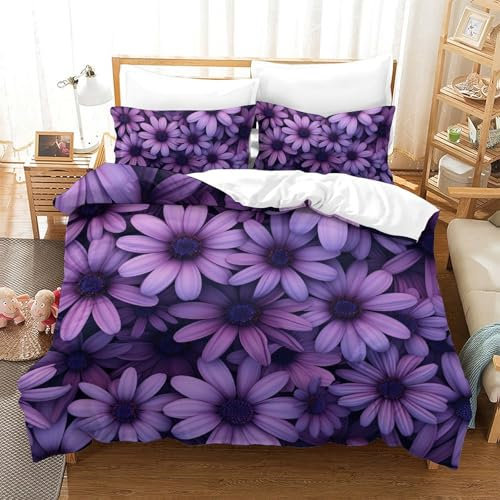 XVSAREIDG 3D Printing Duvet Cover Set Rose Comforter Cover With Pillow Cases Set Bedding Cover for Women & Men’s Child Bedroom, Guestroom Double(200x200cm)