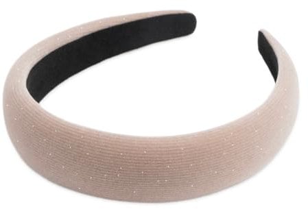 SXQLYH weicher gepolsterter Samt-Haarreif für Damen und Mädchen (Beige)