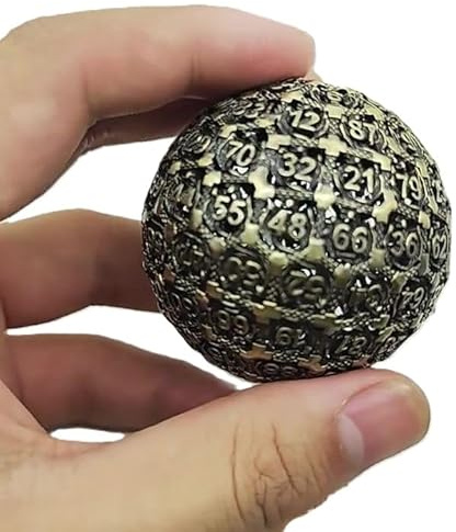 Große 100-seitige Würfel, polyedrische Metall Hohl D100 RPG Dungeons und Drachen D&D Board Giant Winged Dragon Spiel Würfel Zubehör und Digital Teaching Bronze
