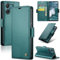 Rerzoiro Coque pour Xiaomi Redmi 13C/Poco C65, Étui Housse en RFID Protection Premium PU Cuir Portefeuille Rabat Case Magnétique Stand Antichoc, Étui Case pour Xiaomi Redmi 13C/Poco C65, Bleu Vert