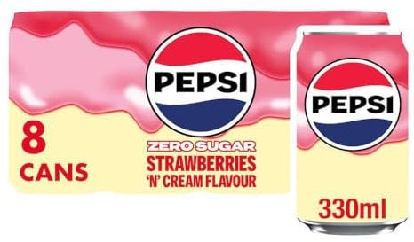 Pepsi Treats Strawberries & Cream, 8 x 330ml