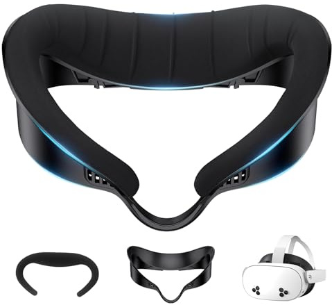 Compatible with Oculus Quest 3s Face Pad Cover - Widen Facial Interface,Cooling Ice Silk Cotton Face Cushion Replacement for Meta Quest 3s Accessories, Breathable Air-Circulation and Anti-Fog Design