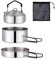 Harilla Cooking Gear Camping Cooker Set Open Fire Cookware Foldable Handle Cooking Set Camping Pot and Pan with Kettle for Traveling