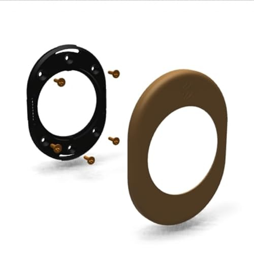 SECUREMME Kit Piastrina 4300, Bocchetta per Porta Blindata, 62x82x6 mm, con Foro Ø46 mm, con Inserto per Cilindro Europeo, BRONZO F4