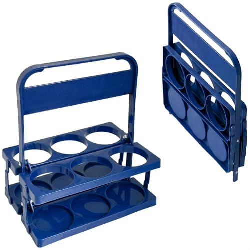 Orrdiffi Flaschenträger Faltbar 6 Flaschen Kunststoff Getränketräger Blau | 6 Getrennte Flaschenplätze für Sicheren Halt, für Bier Wasser Limo und Sportflaschen, für Picknick Camping und Catering