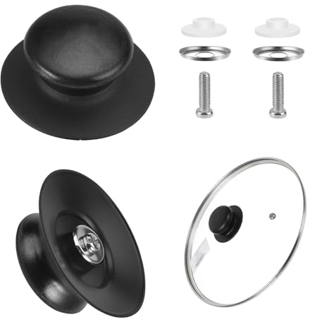 2 Stück Universal Topfdeckelgriff, Ersatzteile Für Deckel, Hitzebeständiger Topfdeckel Knopf Aus Bakelit. Passend Für Glas/Edelstahl/Kombi-Deckel, Perfektes Ersatzteil Für Topf & Kasserolle