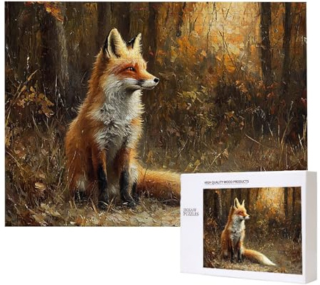 1000 Stück Jigsaw Puzzles für Erwachsene Fuchs Tiere Puzzle Herausfordernde Familie Aktivität Spiele, pädagogisch, Stressabbau, Bunte DIY Handwerk Puzzle für Home Decor Geschenke 75x50cm w-284