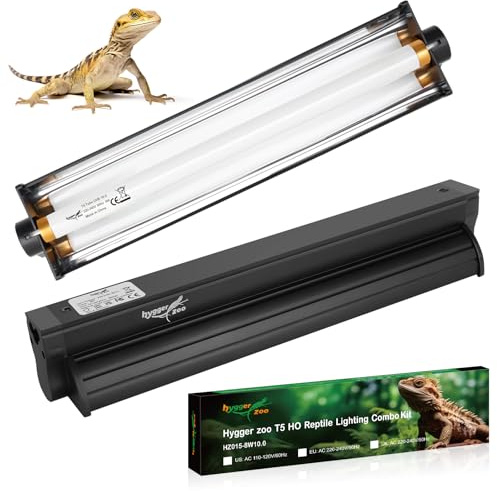 T5 8W UVB 10.0 Leuchtstoffröhren für Reptilien 12 T5 UVB Leuchte Combo Kit | 10% UVB + 30% UVA Reptilien Lampe UVB Leuchtstoffröhre für Wüsten Reptile Schildkröte Bartagamen Eidechsen Schlangen Geckos