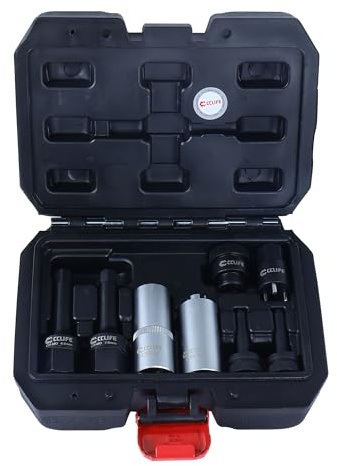 CCLIFE Jeu de 8 douilles d'injection | Compatible avec les injecteurs Bosch/Denso/Siemens, CR, idéal pour l'entretien et la réparation du rail commun