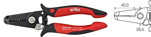 Wiha Alicates pelacables Electronic Estaciones pelacables de 0,4-1,3 mm 165 mm, 6 1/2 (33472)