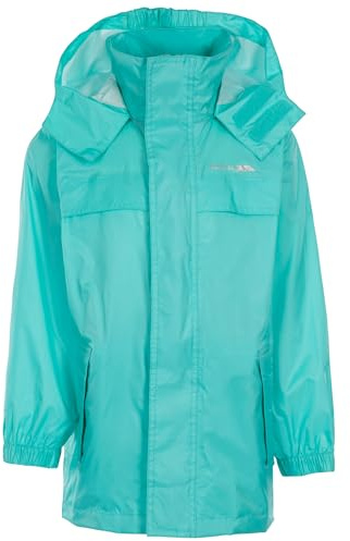 Trespass Veste Coupe-Vent pour Enfants, Fille, Pack Away Jacket, Bleu Tropical, 3/4