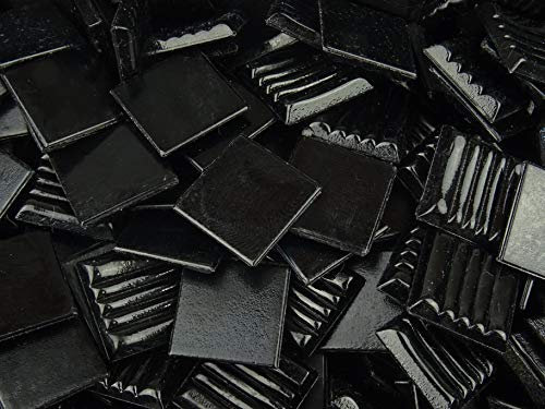 75 Pack Black 20mm Vitreous Mosaic Tiles