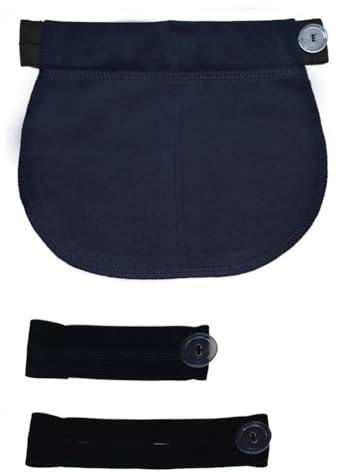 Mija - Set 3 Stück Schwangerschaft Hosenerweiterung Rockerweiterung BAUCHBAN 1028 (Blau)