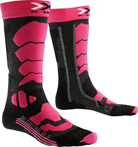 X-Socks Damen Socken SKI CONTROL 2.0 LADY, Anthracite/Fuchsia, 39/40, X100091