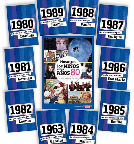 Libro de tu año de nacimiento, libro de la década de los 80 con tarjeta personalizada - Regalo para cumpleaños - Otras edades disponibles