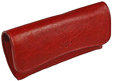 GoBago Brillenetui Leder Brillentasche Lederetui für Brille (Rot)