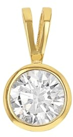 Amor Motivanhänger Damen Anhänger, mit Zirkonia synth., 1,1 cm, Gold, Kommt in Schmuck Geschenk Box, 9038824