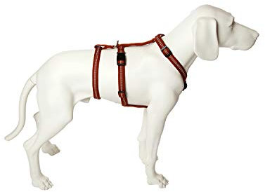 Feltmann No Exit ausbruchsicheres Hundegeschirr für Angsthund, Sicherheitsgeschirr für Pflegehunde, Panikgeschirr, Super Soft, Cognac, Bauchumfang 35-50 cm, 15 mm Bandbreite