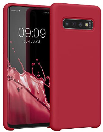 kwmobile Hülle kompatibel mit Samsung Galaxy S10 Hülle - Silikon Handy Case - Handyhülle weiche Oberfläche - kabelloses Laden - Rot