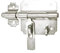 Verrou de box avec porte cadenas Torbel - Zingué blanc - Diamètre pêne 10 mm