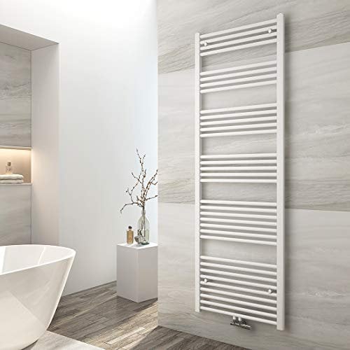 EMKE Badheizkörper 1800x600 mm, Handtuchheizkörper Mittelanschluss Badheizkörper Handtuchhalter Handtuchwärmer Handtuchtrockner Heizkörper Bad Handtuchheizung Weiß 860W