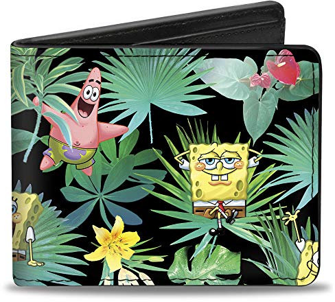 Buckle-Down Herren Bifold Wallet Spongebob Schwammkopf 10,2 x 8,9 cm, SpongeBob Schwammkopf, 4.0 x 3.5, Buckle-down Bifold Wallet Spongebob