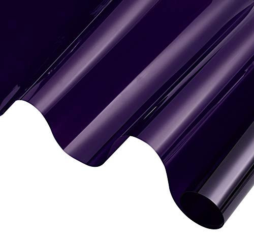 Daytime Privacy Window Film Sun Blocking Blackout Window Film Anti UV Heat Control Window Tint for Home Office Static Cling Vinyl 19.68'' x 118'', Purple