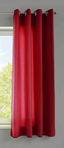Gardinenbox 1er Set Vorhänge Schal Ösen »Berlin« HxB 145x140 cm Bordeaux Blickdicht Microsatin Lichtdurchlässig Uni Matt, 20405N