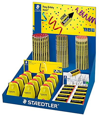 Präsentationsständer Noris Jahrestag Bleistifte+Spitze+Radiergummi