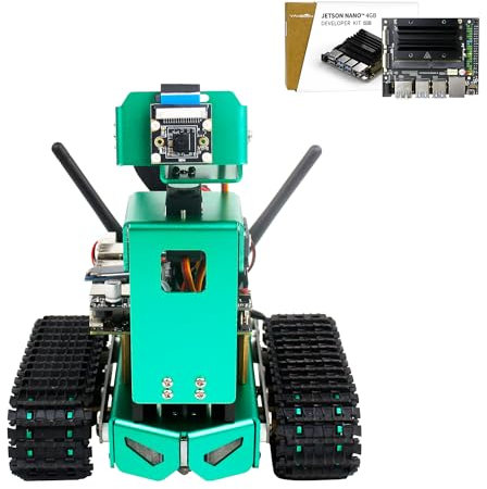 Yahboom Jetson Nano Robot Development Kit AI Smart Robot Adult Camera Programmable Electronics Project for 4GB Self-Driving Object Tracking Facial Color Recognition (With Jetson Nano B01)