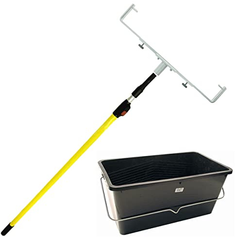 Extension Pole, 25L Scuttle Bucket, 12-18 Wide Adjustable Double Arm Frame Decorating Cleaning DIY Home Improvement