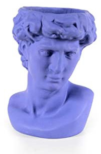 GICOS IMPORT EXPORT SRL Vaso vasetto in cemento multiuso decoro testa uomo blu 17 * 15 * 23 CM cm casa giardino portapiante NON-824951