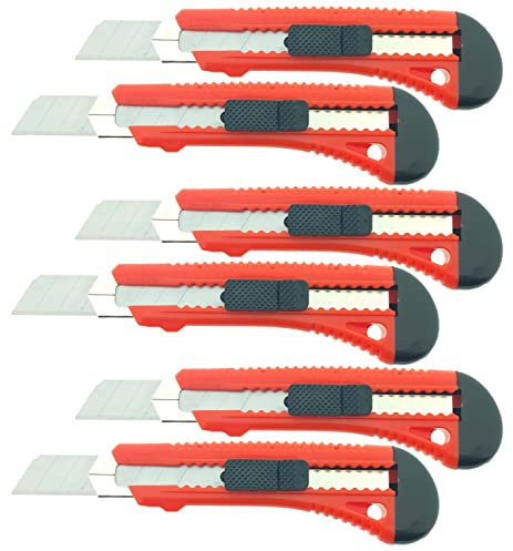 6 x Profi-Cuttermesser 18mm flache Handwerkerausführung