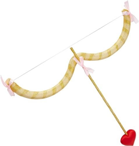 Cupid Mini Bow Arrow Set-Valentine's Day Red Cupid Costume Cosplay Accessories Photo Props Halloween Party Performance Supplies for Adults Kids (Golden, Onesize)