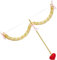 Cupid Mini Bow Arrow Set-Valentine's Day Red Cupid Costume Cosplay Accessories Photo Props Halloween Party Performance Supplies for Adults Kids (Golden, Onesize)