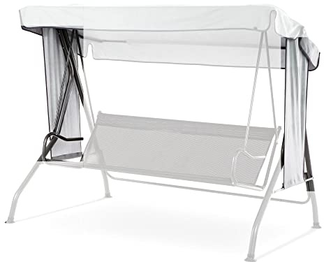 PATIO Seitenwände für 3-Sitzer Hollywoodschaukel Seitenschutz 2 Stück 52 x 117 cm 100% Polyester wasserbeständig hellgrau Latina Kollektion