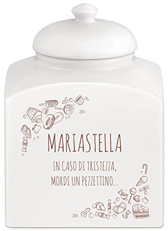 Maverton Biscottiera in ceramica - stampa personalizzata - barattolo da cucina 3 L - protezione ermetica del barattolo per dolci - pensiero speciale per la donna - dolcetti