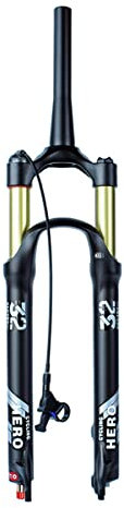 LHHL MTB Gabel Mountainbike Federgabel 26/27,5/29 Federweg 140mm MTB Luftfedergabel Zugstufeneinstellung 1-1/8 Konisches Rohr QR 9mm Manuelle/Remote Sperre (Color : Remote, Size : 29 inch)